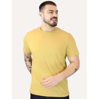 Imagem de Camiseta Ellus Masculina Cotton Fine Easa Duocolor Mostarda-Masculino