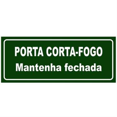 Imagem de Placa de Pvc Fotoluminescente Autoadesiva 20x40cm Porta Cortafogo Mantenha Fechada 360 An Sina