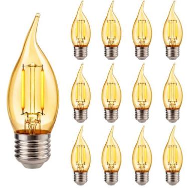Imagem de 8 Lâmpada Filamento Led Retrô Vela Chama Âmbar E27 2W Bivolt - Avant