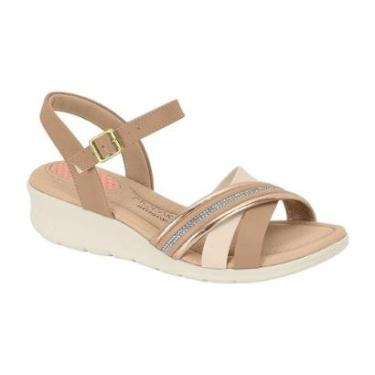 Imagem de Sandalia Modare 7190.102 Salto Anabela Baixo Leve Macia Feminino-Feminino
