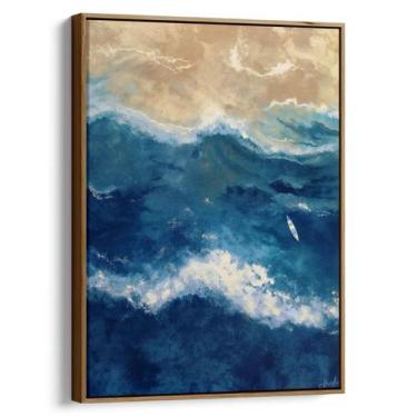 Imagem de Quadro Mar - Pintura do Crepúsculo em Fúria Oceânica - Mioquadros, 180