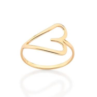 Imagem de Anel Skinny Coraçãoo Vazado Banhado a Ouro Rommanel 513630 Tamanho:20C