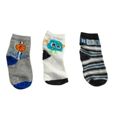 Imagem de Kit 3 pares meia meninos derby algodão antialergico 1499002, 21 A 24, 