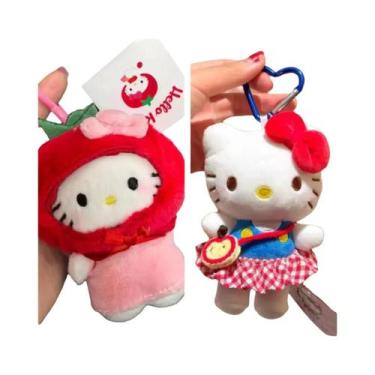 Imagem de Pingente De Pelúcia Gatinho Roxo Lavanda Com Saia E Chaveiro - Design 