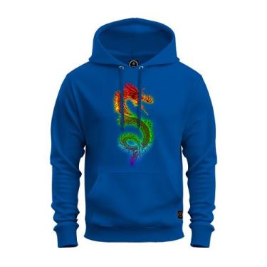 Imagem de Moletom Estampado Blusa De Frio Canguru Confortável Dragon Neon - Nexs