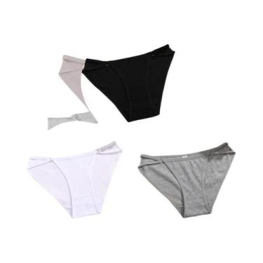 Imagem de Calcinhas De Algodão Listradas Femininas 3PCS Lingerie Sexy Respirável