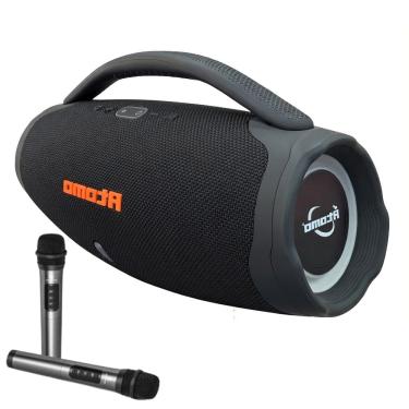 Imagem de Caixa de Som Bluetooth Alto-falante HSJ 6600 karaoke potente 40w RMS pendrive bluettoo com 2 microfones sem fio