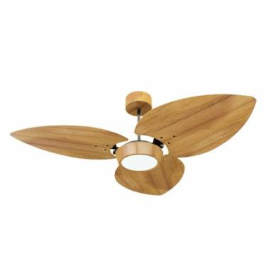 Imagem de Ventilador de Teto Natuvent Dahlia Led 3 Pás Madeira Teca, 3000k branc