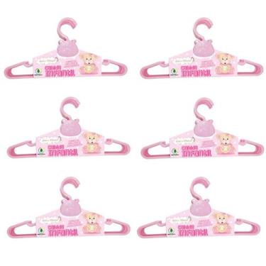 Imagem de Kit Com 30 Cabides Infantil Bebê & Mamãe Rosa Monte Líbano - Monte Lib