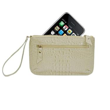 Imagem de Bolsa Clutch Carteira de Mão Porta Celular Feminina em Couro Legítimo 