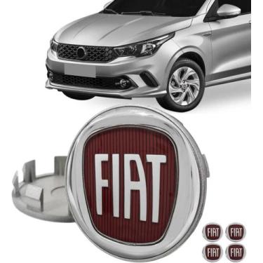 Imagem de Jogo 4 Calota Miolo Roda Liga Leve 55mm Compatível Com Argo Cronos Uno