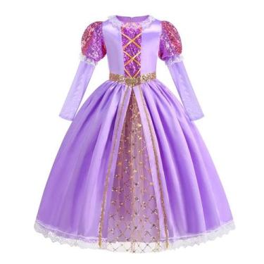 Imagem de Vestido Fantasia Princesa Rapunzel Brilhante Enrolados F - Baby Plush,