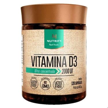 Imagem de Vitamina D3 Ultra Concentrada 2000UI 120 Capsulas Nutrify, Sem Sabor