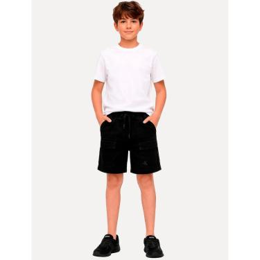 Imagem de Bermuda Calvin Klein Infantil Grey Logo "CK" Preta-Masculino
