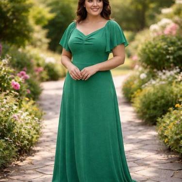 Imagem de Vestido Longo Festa Feminino Plus size Blessed Elegante 2367 - G1, Ver