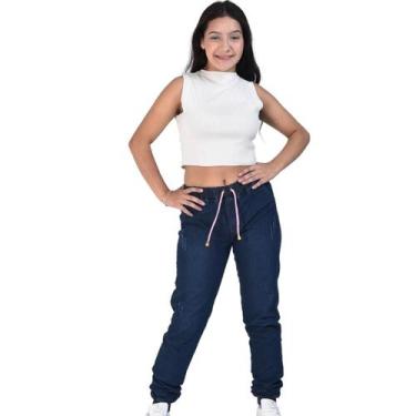 Imagem de Calça Jeans Jogger Juvenil Menina Escura Estilosa  Tamanhos 10 a 16 Co
