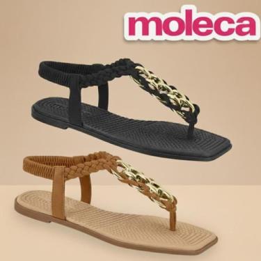 Imagem de Moleca - Sandália Rasteirinha Detalhe Dourado - Ref.: 5558.109 Cor:Pre