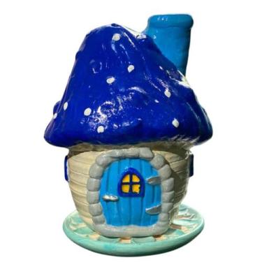Imagem de Incensário Cascata Casinha de Cogumelo Artesanal Decorativo - no-brand
