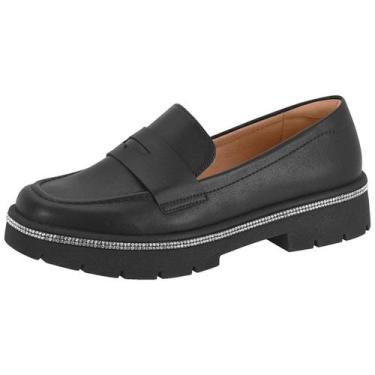 Imagem de Sapato Feminino Loafer Slip On Conforto Vizzano 1422.200, Preto, 35