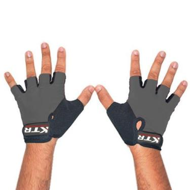 Imagem de Luva Ciclismo Bike Academia Meio Dedo KTR Sport M Cinza