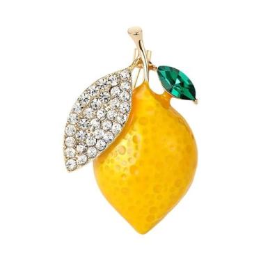 Imagem de Broche de Romã e Melancia com Strass - Presente para Festa, Amarelo172
