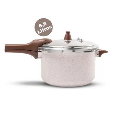 Imagem de Panela de Pressão 24 cm 6,8 L Revestimento Cerâmico Fundo de Indução L
