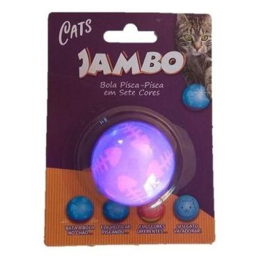 Imagem de Brinquedo Para Gato Bola Pisca Pisca Acende 7 Cores Jambo - Jambo Pet