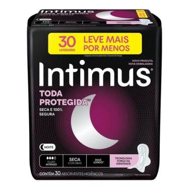 Imagem de Absorvente Intimus Noturno Cobertura Suave Com Abas com 30 unidades