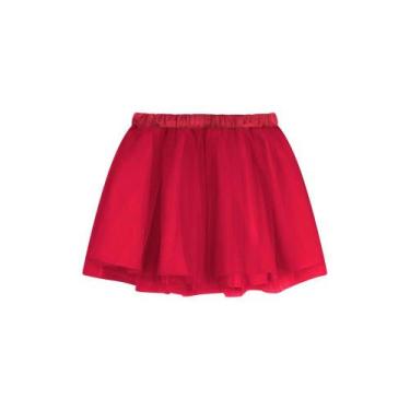 Imagem de Saia Menina Vermelho Tule Kukiê, Vermelho, 4