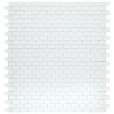 Imagem de Kit 1m² Pastilha de Vidro Strip 28cm x 28cm Branco/Matte Glass Mosaic