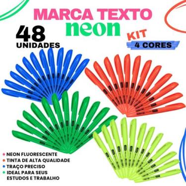 Imagem de 48 Unidades Marca Textos Vighs Neon, 48 unidades - AM/VD/AZ/LR