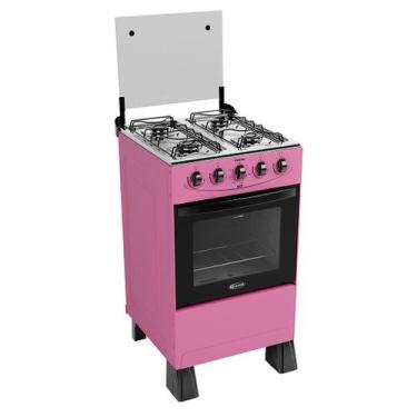 Imagem de Fogão a gás delicato 4 bocas rosa - Clarice, Rosa