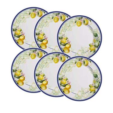 Imagem de Conjunto de 6 Pratos de Sobremesa Sorrento de Cerâmica 21cm - Alleanza
