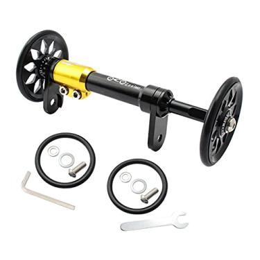 Imagem de Fancyes Conjunto de haste telescópica de roda fácil de dobrável para , haste telescópica durável para esportes ao ar livre em liga de , Preto