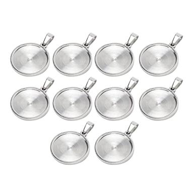 Imagem de Bandeja de pingente de metal, bandeja de pingente requintada 20mm para joias personalizadas para pingentes em relevo para joias fotográficas para fazer joias diy