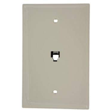 Imagem de Leviton 40539-PMT Conector de parede de telefone de tamanho médio, 6P4C, amêndoa clara