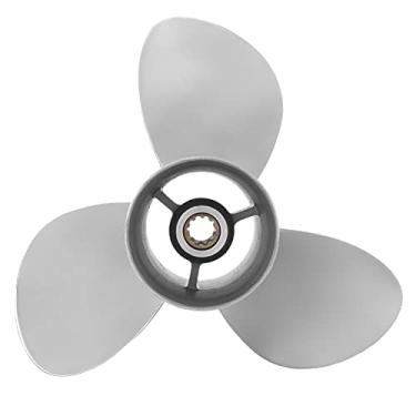Imagem de Hélice externa de bordo Marine 3 lâminas de aço inoxidável para motores 20-30 HP, 10 estrias, lado direito, 26 x 30 cm