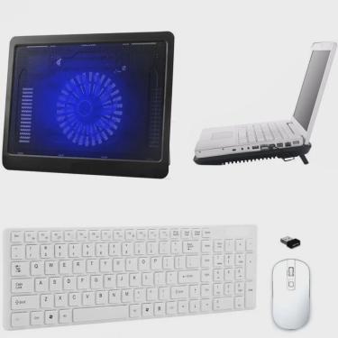 Imagem de Teclado, Mouse e Suporte Cooler para Notebook Dell - Branco
