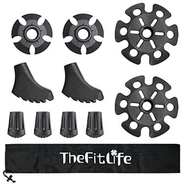 Imagem de TheFitLife Conjunto de acessórios para bastões de caminhada – protetores de borracha de substituição para a maioria dos bastões de caminhada padrão com 11 mm de diâmetro