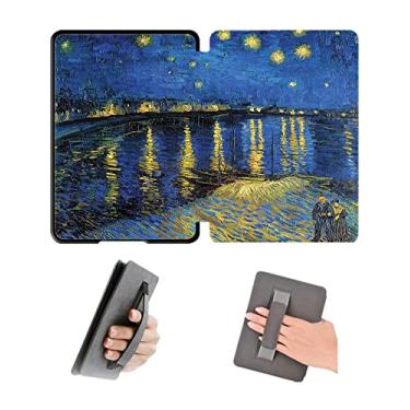 Imagem de Capa de 15 cm com alça de mão para Kindle Paperwhite 5º 6º 7º antes de 2018, modelo EY21 e DP75SDI, capa à prova d'água com hibernação automática