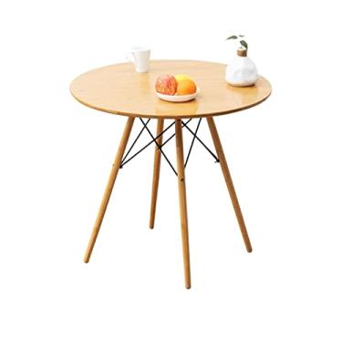 Imagem de Mesa lateral mesa de canto moderna minimalista mesa de centro redonda de madeira mesa lateral pequena mesa de apartamento sala de estar sofá casa móveis laterais mesa de chá mesa de centro