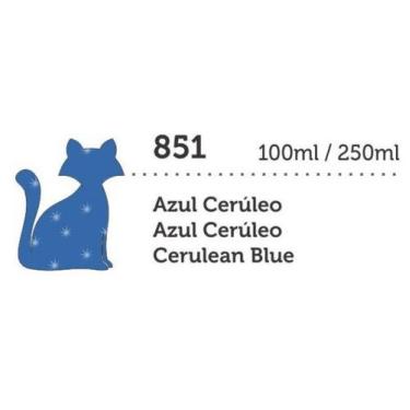 Imagem de Tinta Pva Cintilante Mega 100ml Azul Ceruleo Gato Preto - Madeira Arte