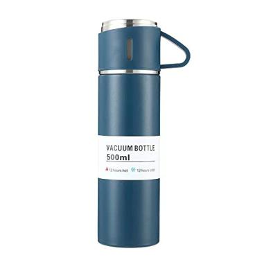 Imagem de Kiboule Garrafa de água com isolamento a vácuo de aço inoxidável de camada dupla caneca de café garrafa térmica 12h mantém quente e frio à prova de vazamento adequado para viagens ao ar livre de escritór