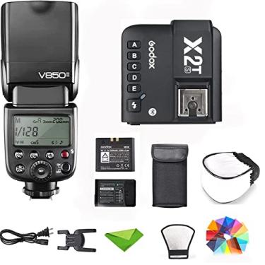 Imagem de Godox V850II V850 Flash para Sony Canon etc, com Godox X2T-S GN60 2.4G 1/8000s HSS 650 Full-Power Flashes 1.5s Tempo de Reciclagem Câmera Speedlight Speedlite