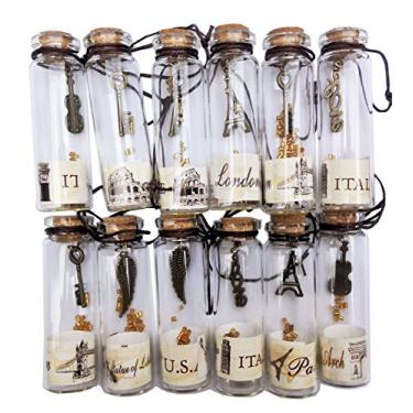 Imagem de Nesting Nomad pequenos frascos de vidro transparentes com rolha e com pingentes punk a vapor internos