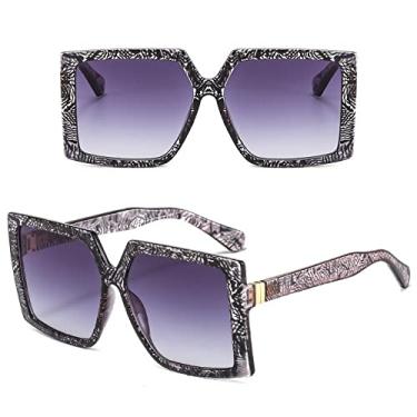 Imagem de Óculos de sol tendência Óculos de sol quadrados grandes para homens e mulheres Óculos de sol de moda de tiro de rua, 3, tamanho único