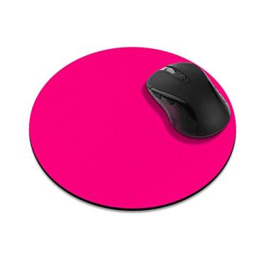 Imagem de FINCIBO Mousepad redondo antiderrapante, FINCIBO Solid Hot Pink Mouse Pad para casa, escritório e mesa de jogos