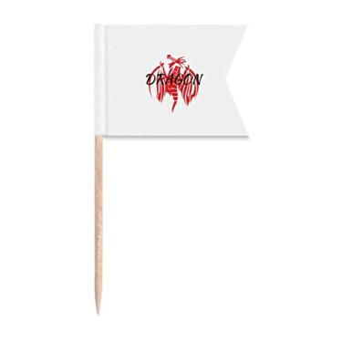 Imagem de Animal Myth Dragon Wings East West Toothpick Flags Marcação de rotulagem para bolo de festa comida prato de queijo
