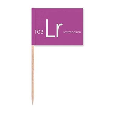 Imagem de Chemistry Elements Mesa menstrual Actinide Lawrencium Lr bandeiras de palito de dente Marcador Topper Decoração de festa