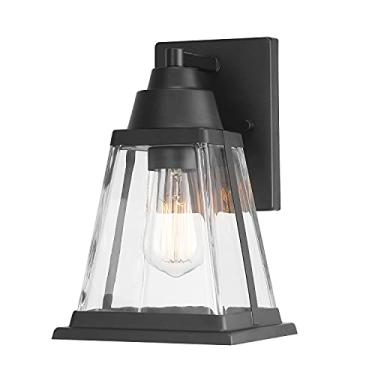 Imagem de Globe Electric 44697 Merle Arandela de parede para ambientes externos, bronze, sombra de vidro transparente, marrom